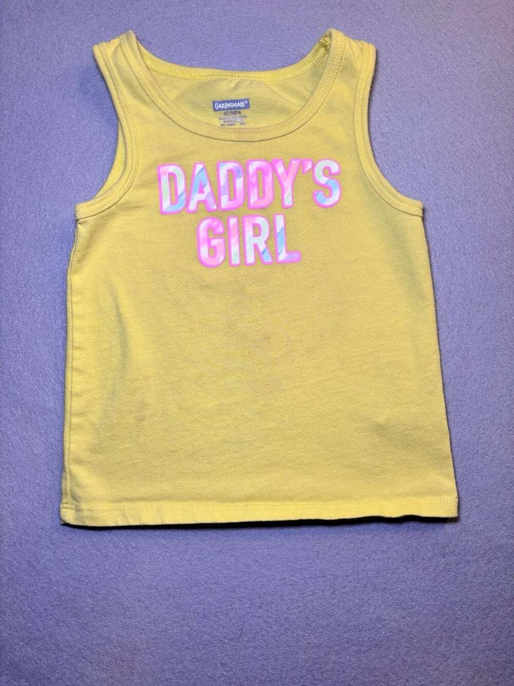 Garanimals Daddy's Girl Tank Top Size 4T Yellow Graphic